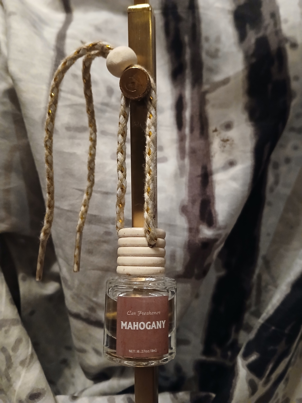 Mahogany Scented Car Air Freshener - Brown & Cream